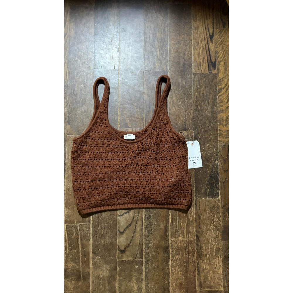 Billabong Knit Tank Top Size S Crop Top Brown NWT
